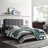 Vista 1 de Modway Melanie - Cama King tapizada de terciopelo de alto rendimiento, color gris