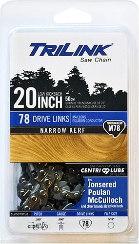 Cadena de motosierra compatible con/reemplazo para Troy-Bilt TB4620, TB4920, TB5018, TB5018, TB5020, TB5020, TB5518, Cub Cadet CS5018, CS5220