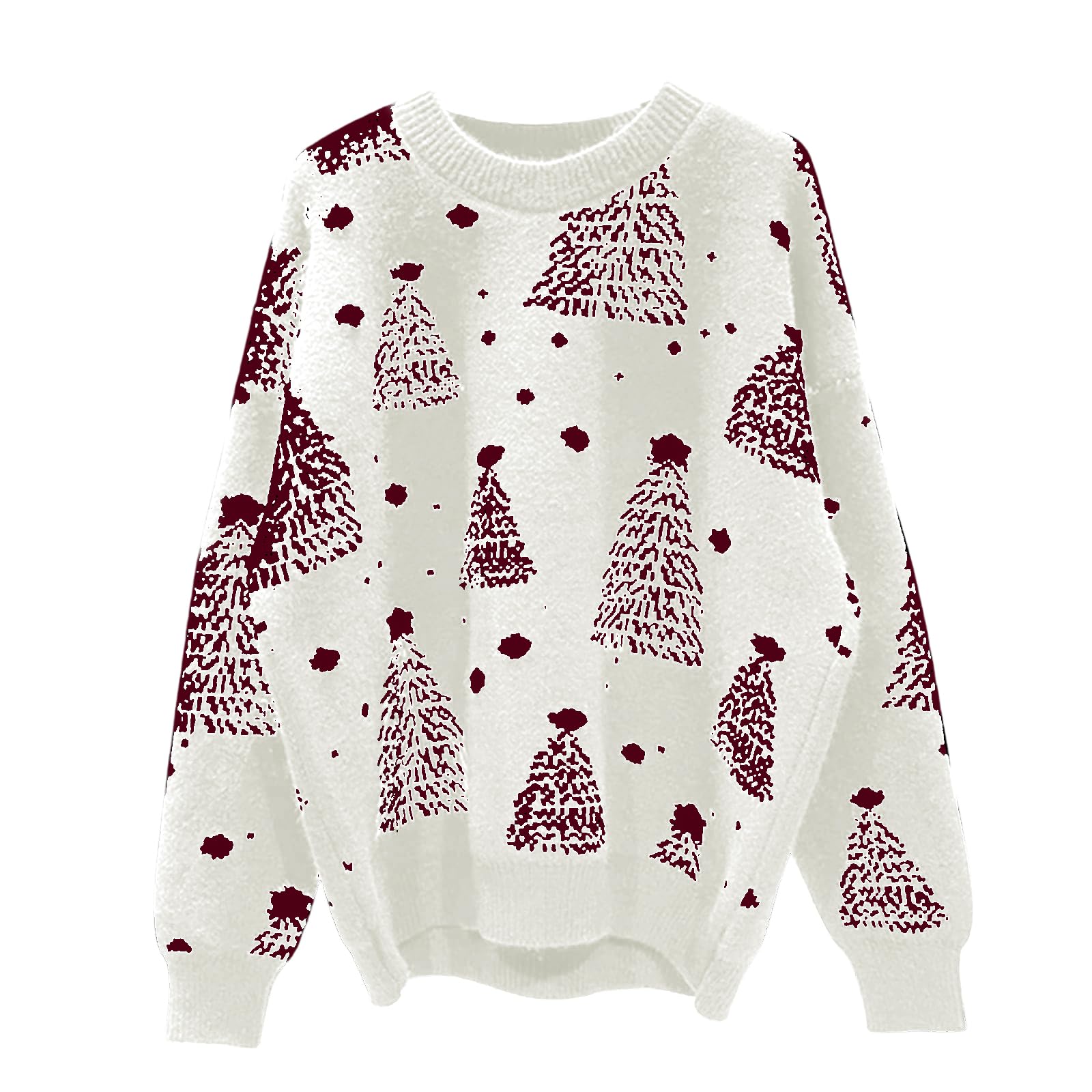 EGELEXY Women Christmas Sweater Funny Christmas Tree Sweater Sweatshirt Long Sleeves Knitted Pullover