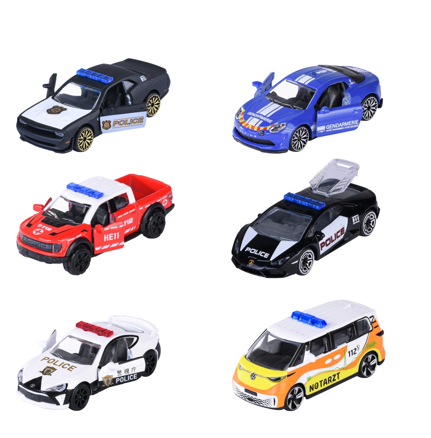 Majorette - Véhicule D'intervention SOS - 1 Des 6 Voitures Aléatoires De S.O.S. Cars Edition Pour Enfants à Partir De 3 Ans, Véhicules De Sauvetage, 7,5 Cm