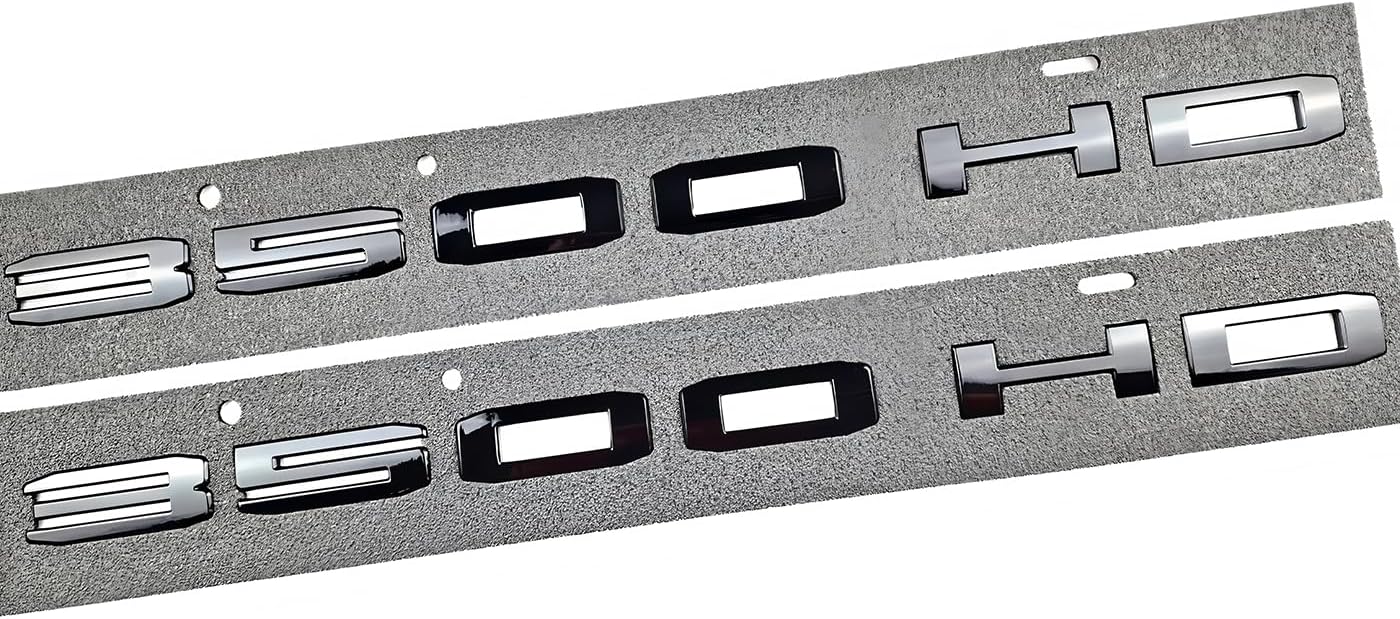 Pair Set 2020-2023 3500HD 3500 HD Doors Side 3D Letter Emblems Nameplates Badge (Gloss Black)