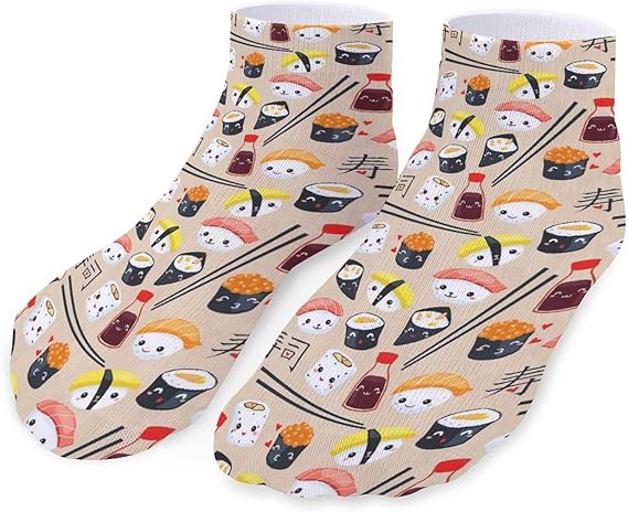 Amazon かわいいお寿司 靴下 レティース メンズ くるぶし スポーツ ソックス クールソックス ショート 滑り止め 通気 吸汗 抗菌防臭 おもしろ靴下 学生 通勤 おしゃれ カジュアル カラフル 男女兼用 スポーツソックス 通販