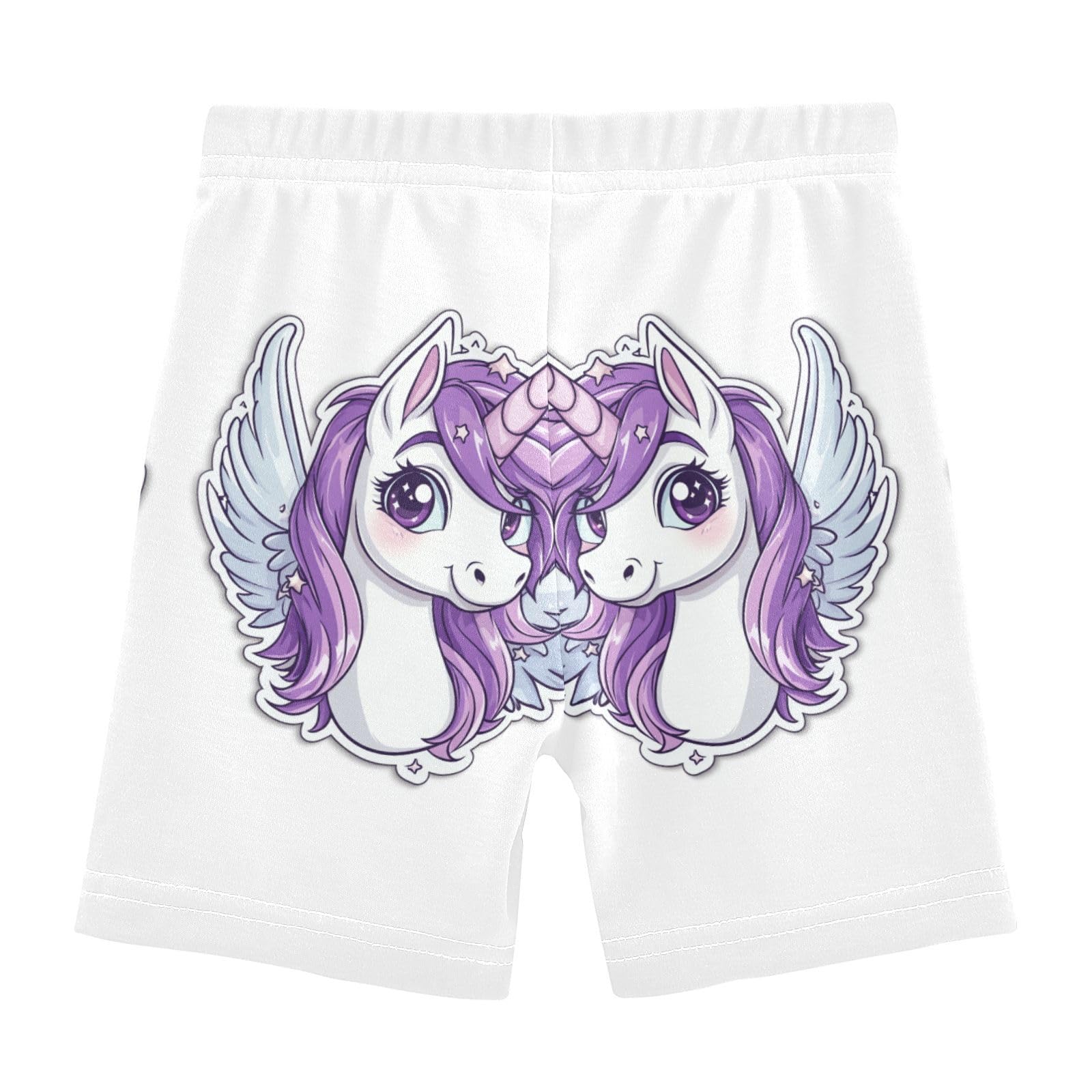 Unicorn Purple Girls Bike Shorts Toddler Soft Cotton Under Dress Dance Shorts