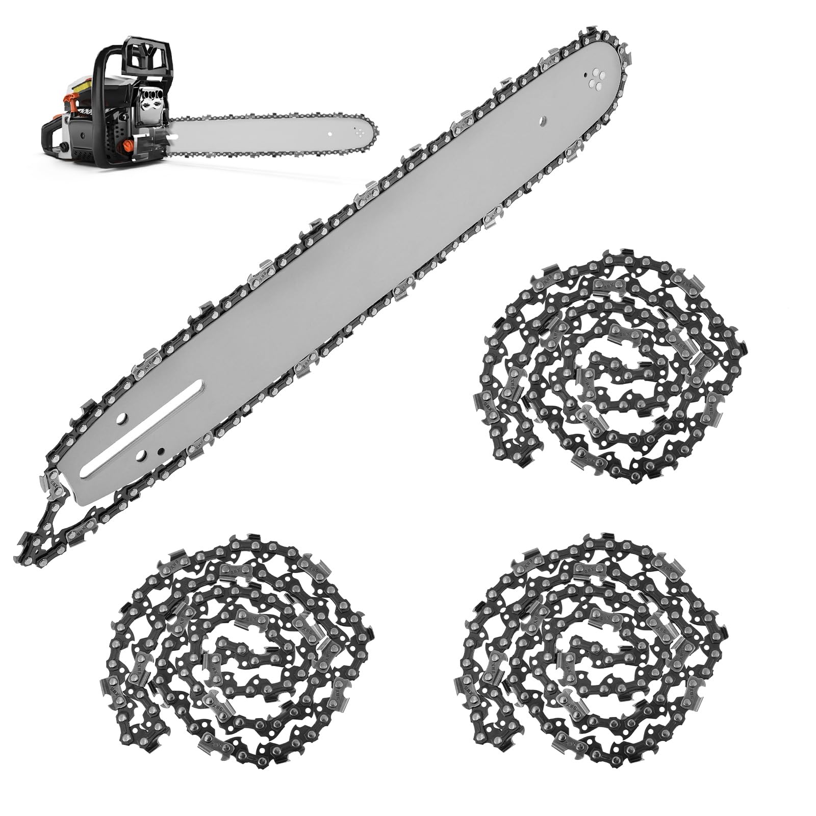 Chaîne pour tronçonneuse 14" pack de 4 pour préparer le bois de chauffage