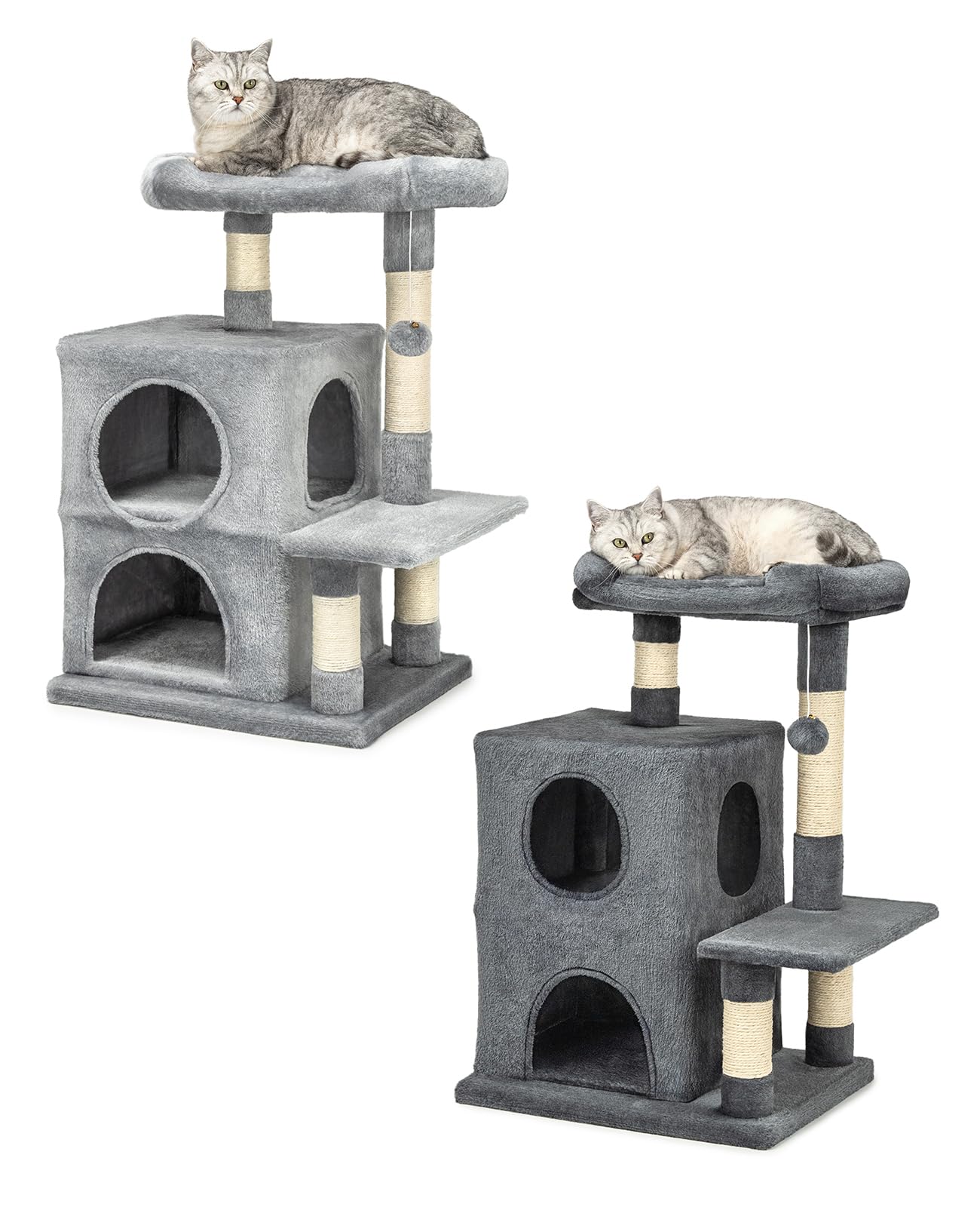 lionto Tiragraffi per Gatto Albero Tiragraffi Gatto Gioco Giocattolo Gatti Altezza 80 cm, Grigio Chiaro