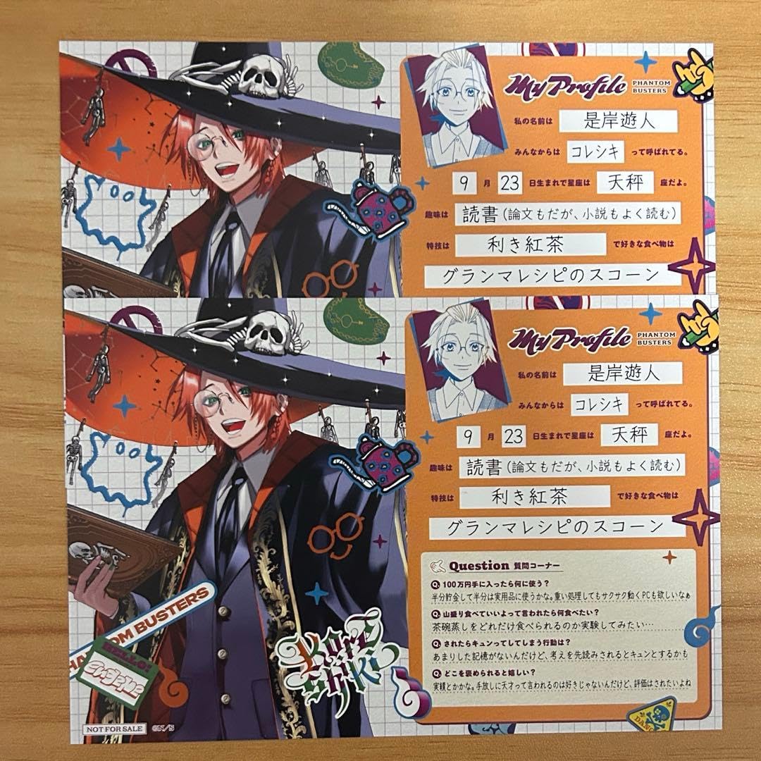ファントムバスターズ 特典 プロフィール帳風ポストカード 是岸遊人 ポストカード