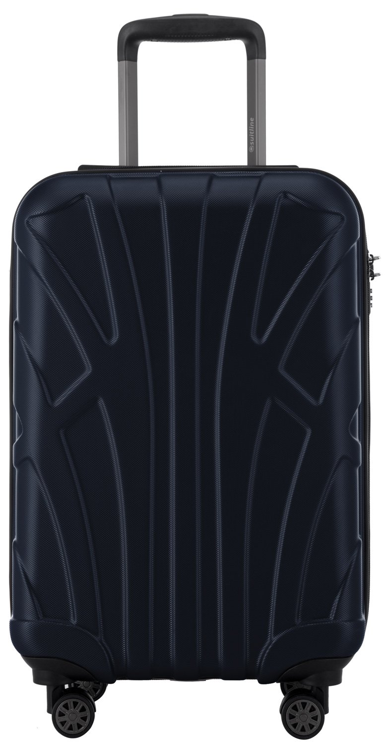 Suitline - Maleta de Mano rígida, Trolley 4 Ruedas, TSA, 55 cm, Aprox. 34 litros, 100% ABS Mate, Azul Oscuro - 2