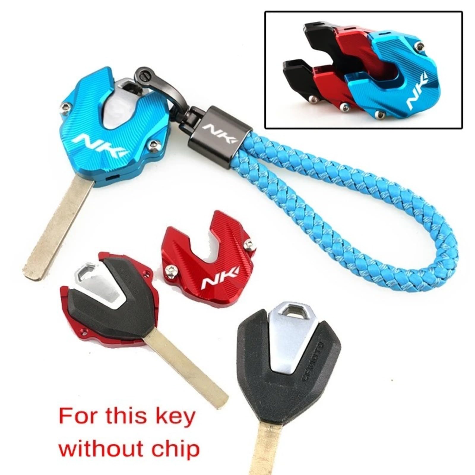 Accesorios de aluminio para motocicleta Funda de llave Portallos,para CF MOTO 450NK 250NK 700NK 800NK 800 450 NK(AB SKYBlue)