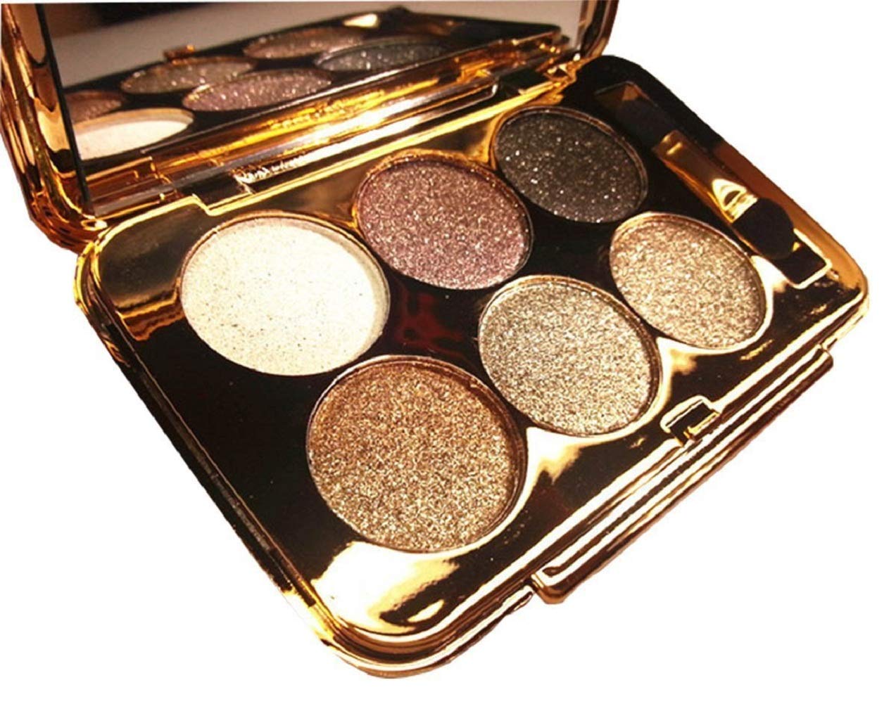Christmas Gift for Women, Glitter Eyeshadow Palette 6 Colors Sparkle Eyeshadow Shimmer Ultra Long Lasting Makeup Palette for Valentine's Day Wedding Evening Party
