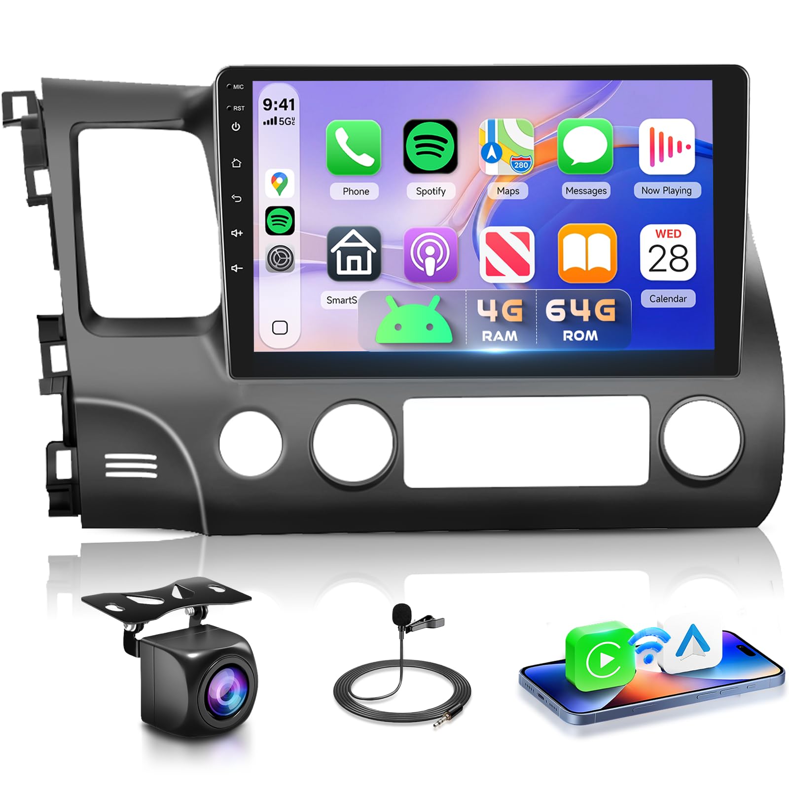 Amazon.com: Podofo 4G+64G for Honda Civic 2006-2011 Car Stereo