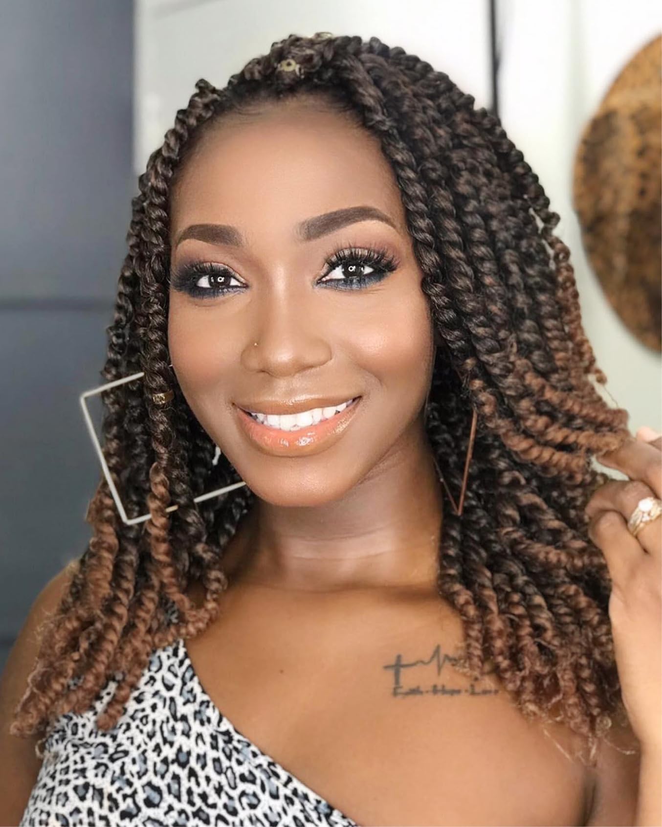 AMELIPassion Twist Crochet Hair 12Inch Passion Twist Hair 8 Packs Passion Twist Crochet Hair for Black Women Pre Looped Soft Passion Twist Curly Crochet Hair (12inch(pack of 8), T30)