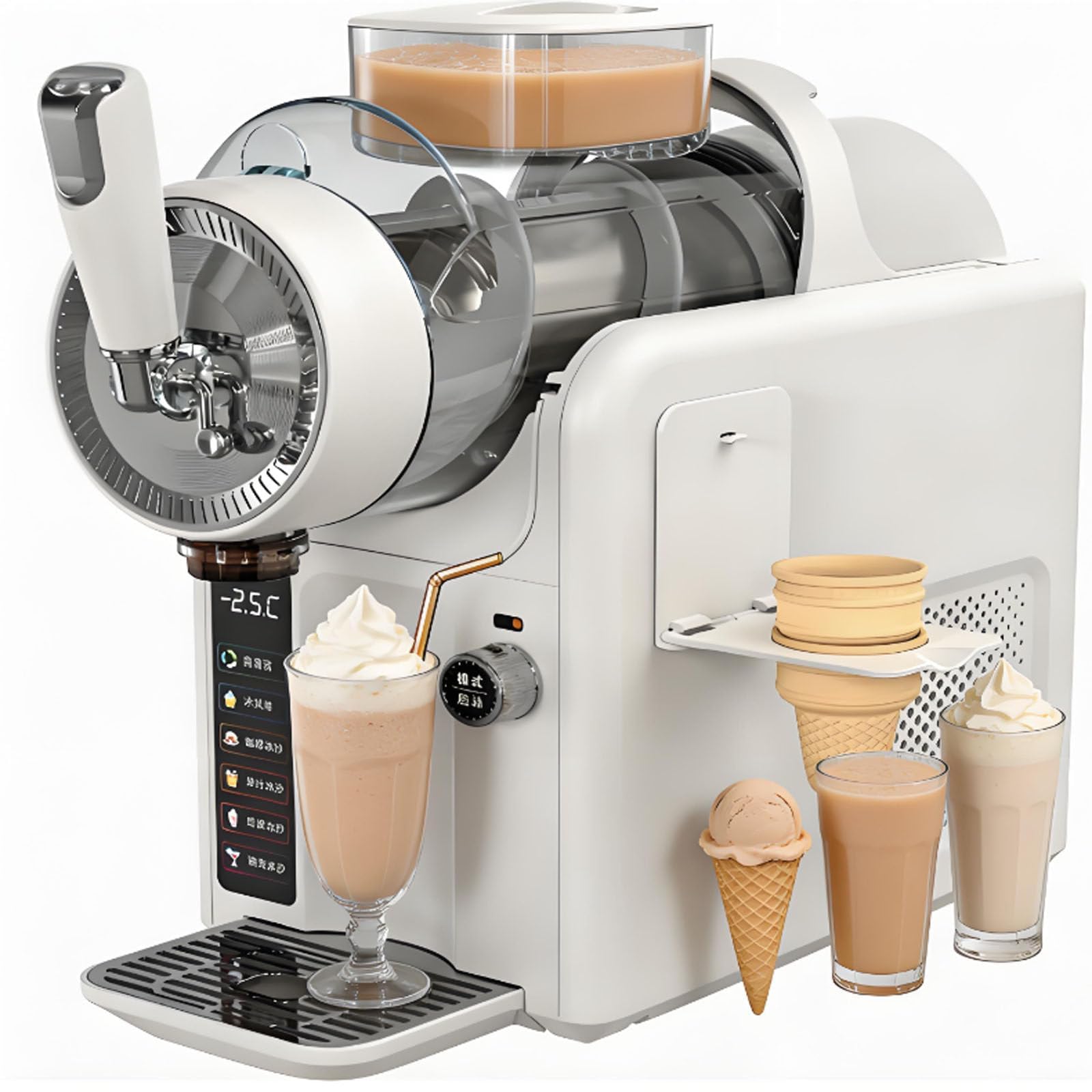 Ghygetrich Ice Cream Maker, Frappe Maker Slush Machines Slush Machine Slushie Maker Machine Slushy Maker White