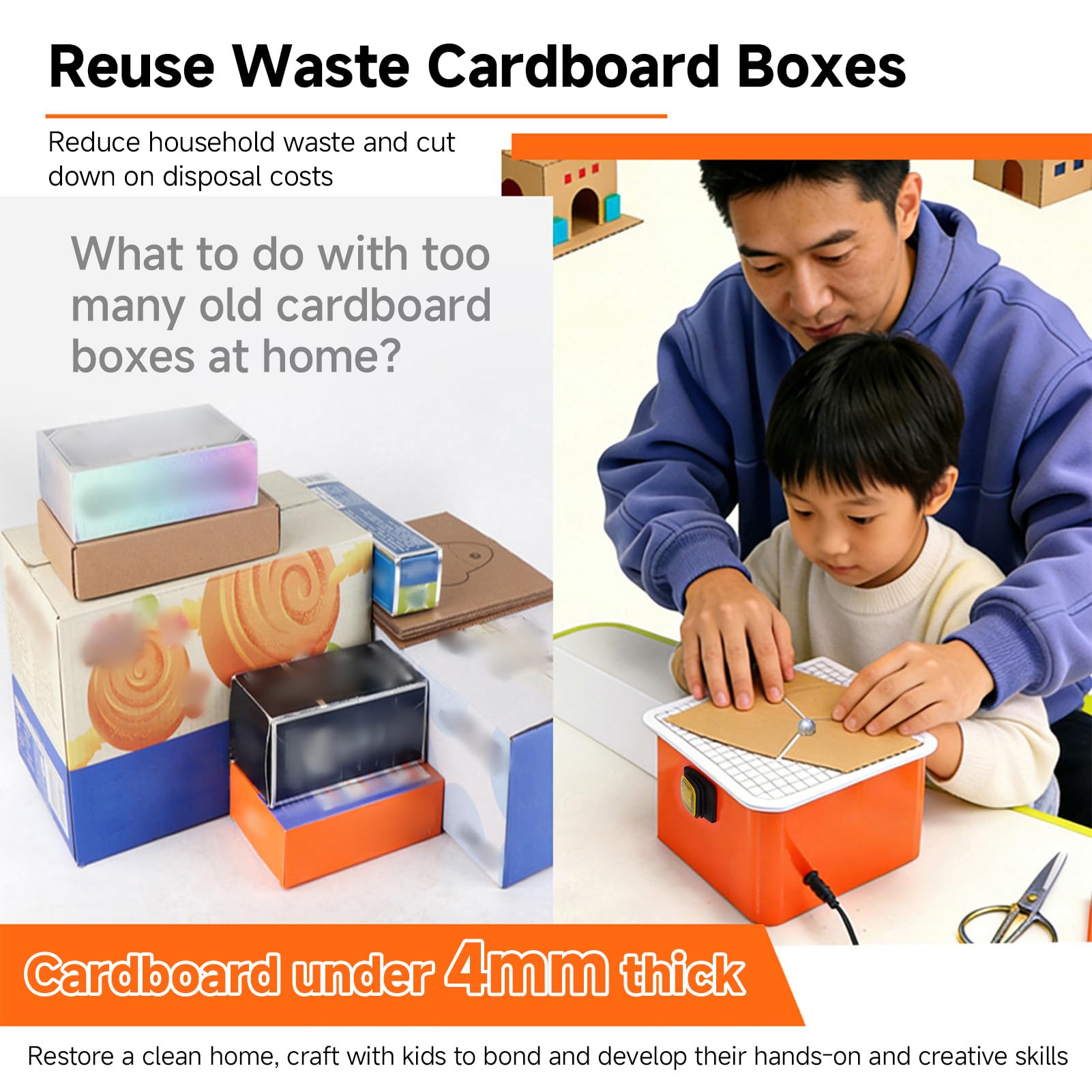 Asixxsix Coupe carton sûre pour enfants âges 5+, Machine de coupe de papier 45W jouet éducatif avec structure de cachée et commutateur sûr pour les (Version standard du -carton Prise UE 100-240V)