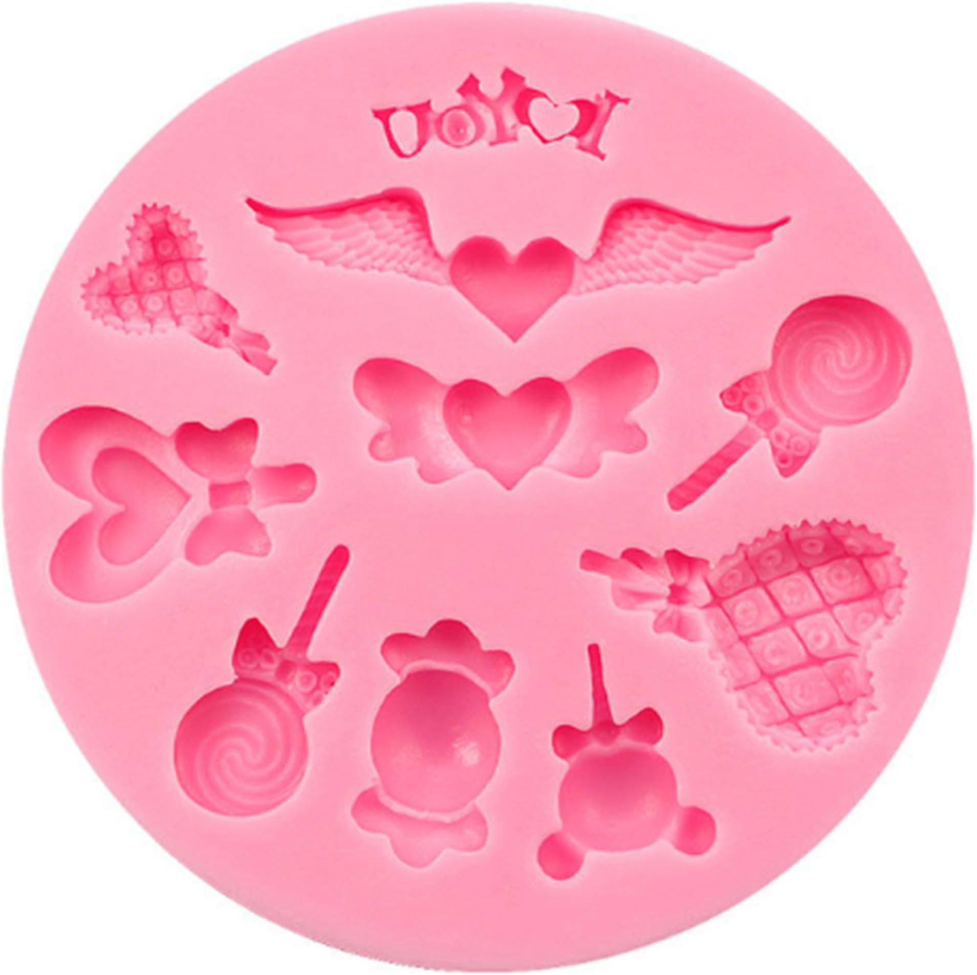 Mistari NonStick Silicone Mold Angel Wings Lollipops Fondant Cake Decoration Mold Chocolate Candy Mold Clay DIY Tool Pink