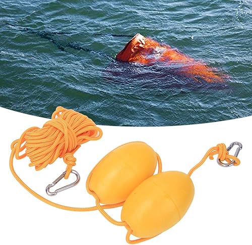 Miniatura 6 de Qiilu Ps5 Replament Parts Válvula Herramienta de lapeo Kayak Barco Correa Cuerda con Boya Bola Flotante Gancho de Acero Inoxidable para Pesca