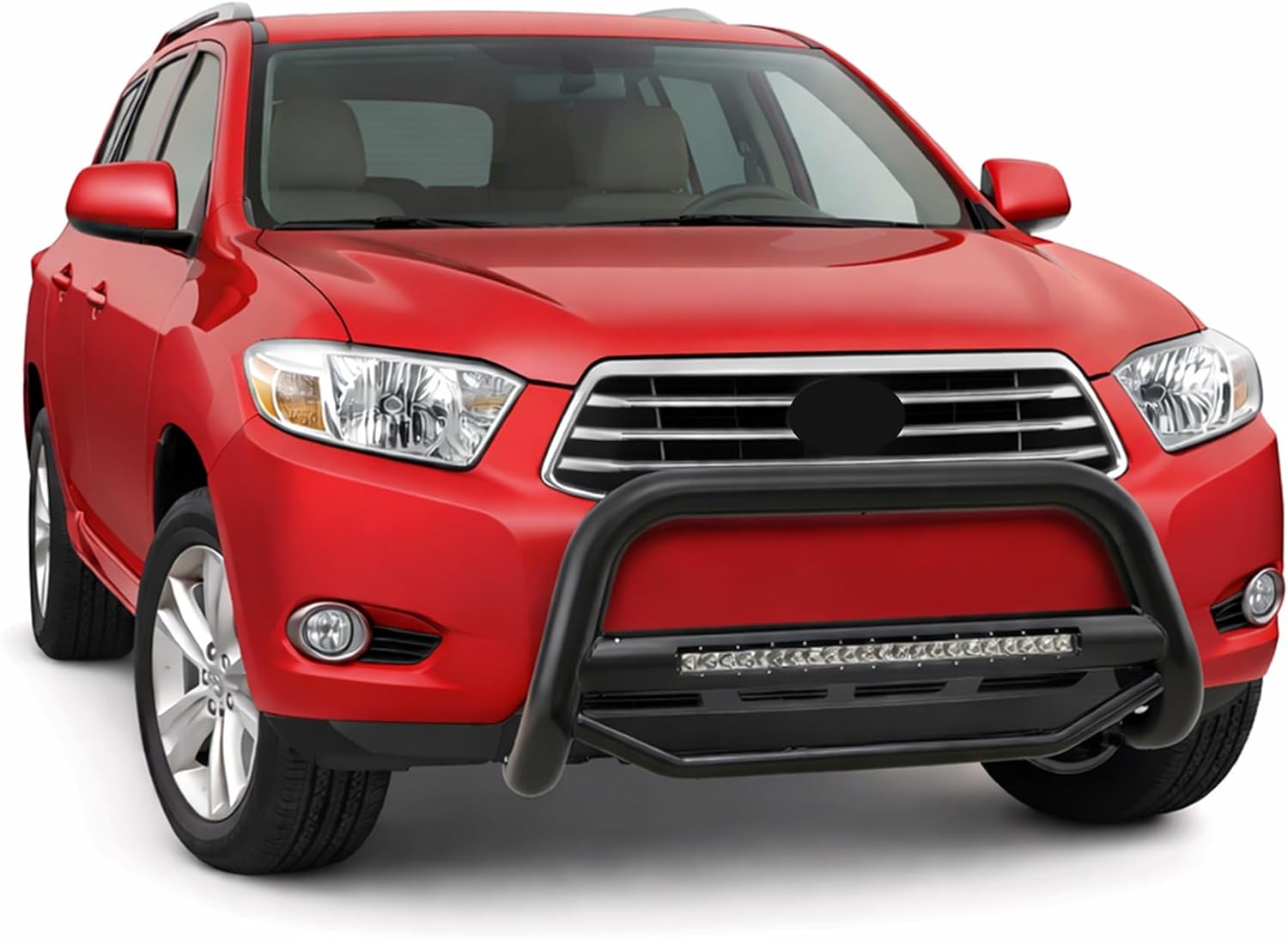 Black Horse MAX Beacon Bull Bar No Skid Plate Black Compatible with 2008-2010 Toyota Highlander-MAB-TOF5107B