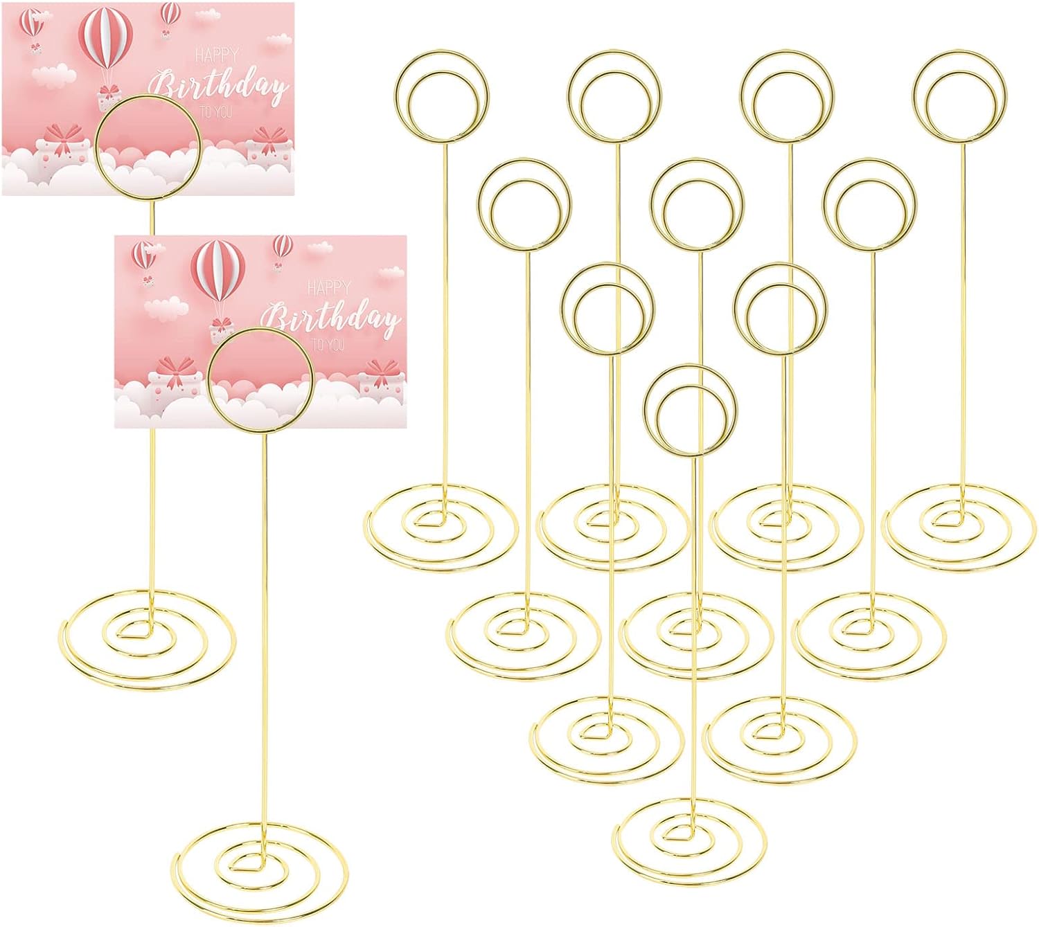 Srvnpioy 12Pcs Table Number Holders for Weddings, Gold, 220mm Place
