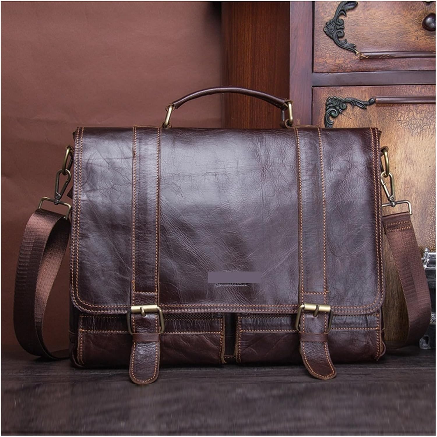 Compatible For Briefcase Business Handbag Laptop Casual Large Shoulder Bag Vintage Messenger Bags Bolsas