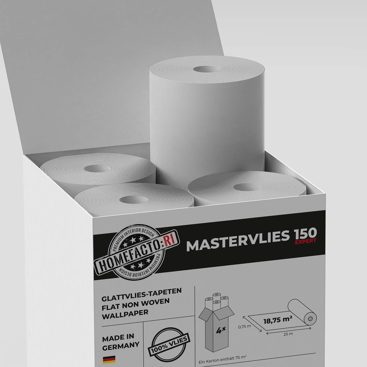 8x Glattvlies Renoviervlies Tapete Mastervlies Expert 150g | 150m²
