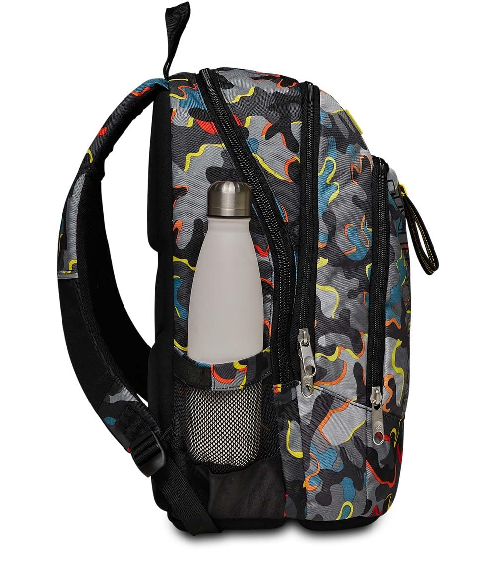 Seven Schulranzen Advanced Schule, Freizeit, Geräumige Schultasche für Teenager, Mädchen, Jungen, Gepolsterter Schulranzen; mit Laptopfach und Trinkflaschenfach, mehrfarbig