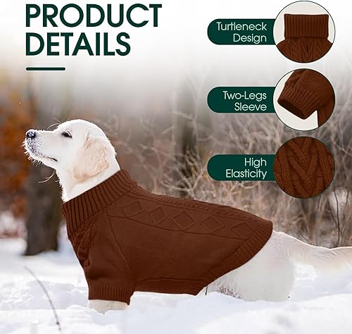 Miniatura 4 de Kuoser Suéter para perro pequeño, suéteres para perros pequeños, ropa de invierno para perros pequeños, niños y niñas, suéter de punto para perros