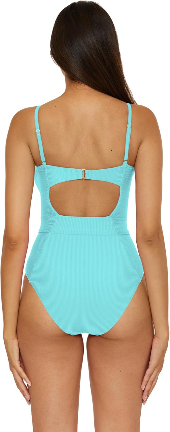 Becca Women's Monte Carlo One Piece Swimsuit, Square Neck, Adjustable, Bathing Suits for Women