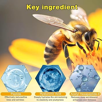 2Pcs Bee Venom Firming Face Care Cream, Wrinkle Removal Cream, Glow Lifting Serum & Nourishing Bee Venom Anti Aging Face Cream for Smoother-Looking Skin, Hydrating Daily Skincare Gift