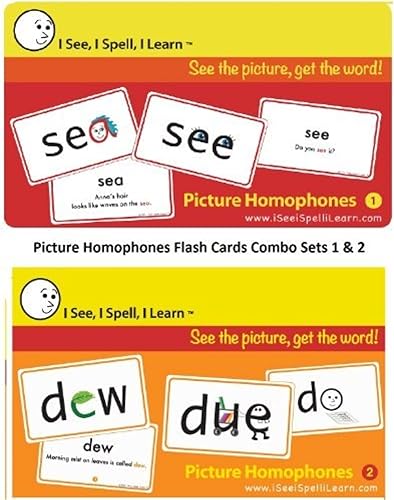 I See, I Spell, I Learn - Tarjetas de homófonos con imagen (juego 1 y 2)