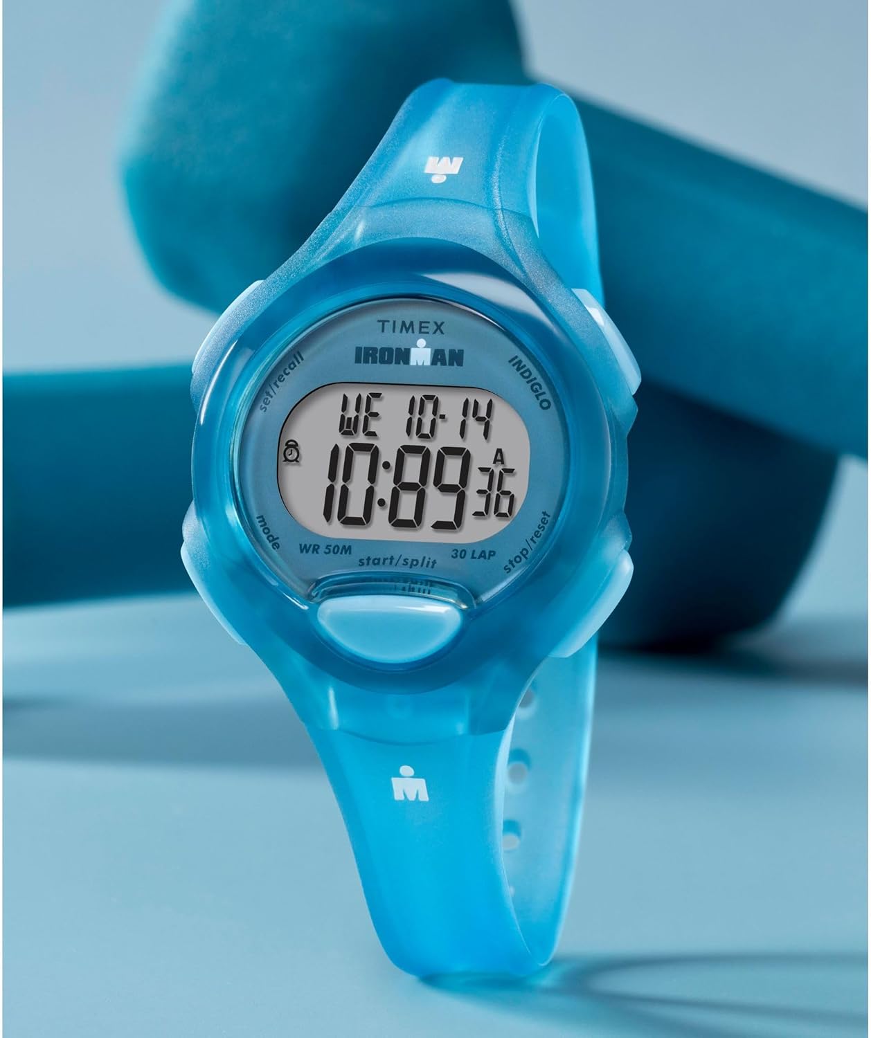 Timex Women's Ironman Essential 34mm Watch - Blue Strap Digital Dial Blue Case