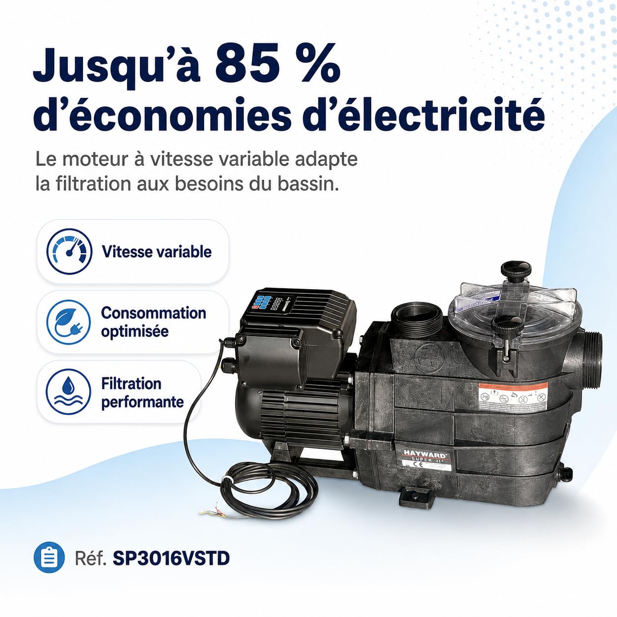 Hayward Super II 1,5 CV – Pompe de filtration piscine à vitesse variable