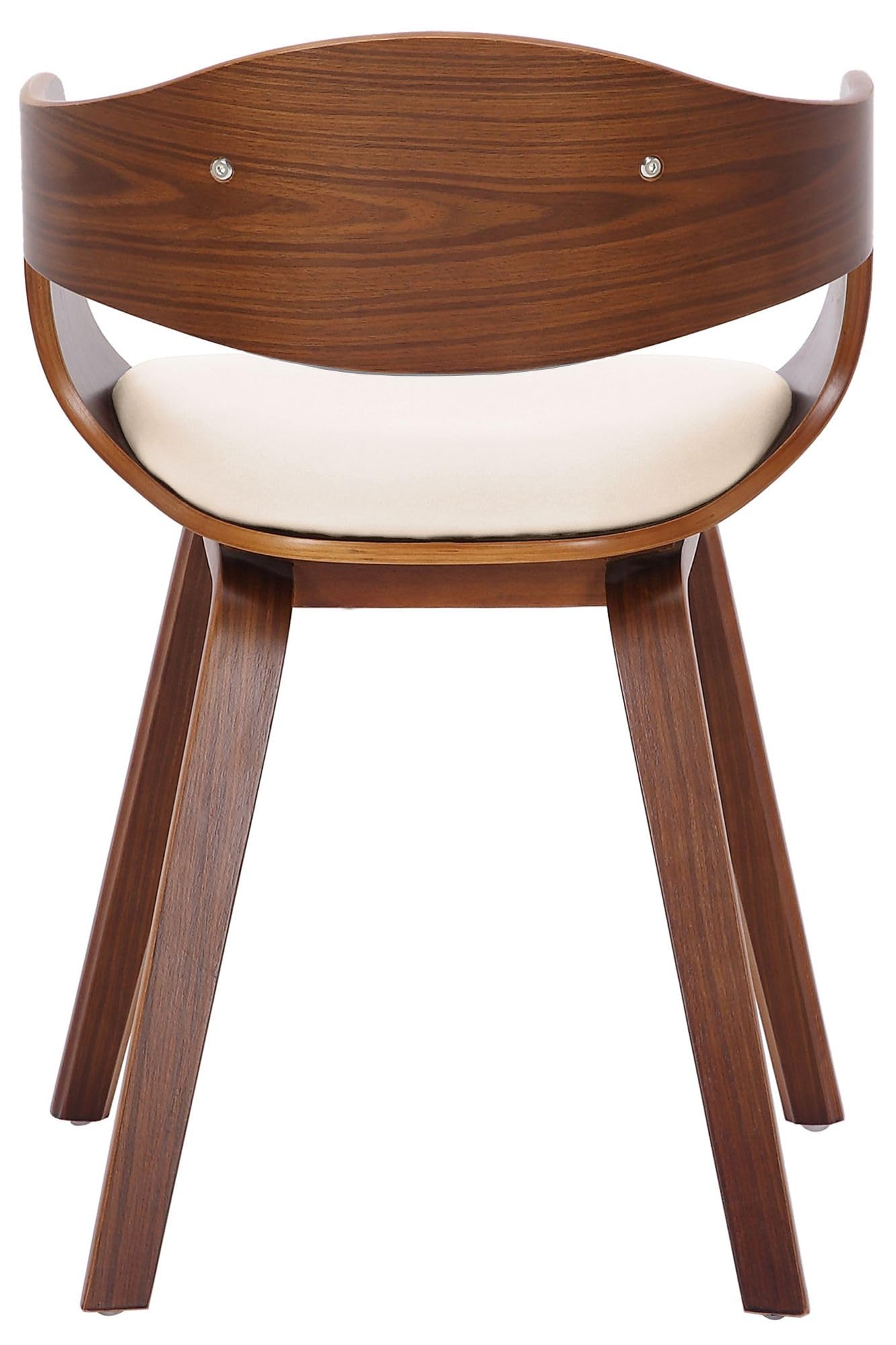 CLP Silla De Visita Kingston En Símil Cuero I Silla De Madera con Respaldo Semi-Curvado I Butaca De Salón En Estilo Escandinavo, Color:Nuez/Crema