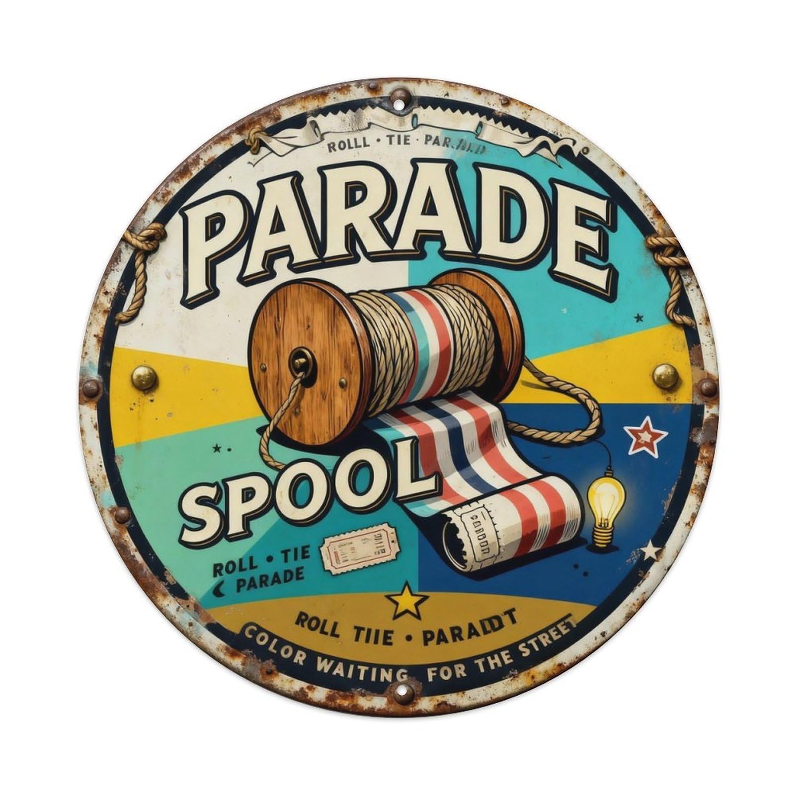 Parade Banner Spool Sign Metal Tin Sign Plaque