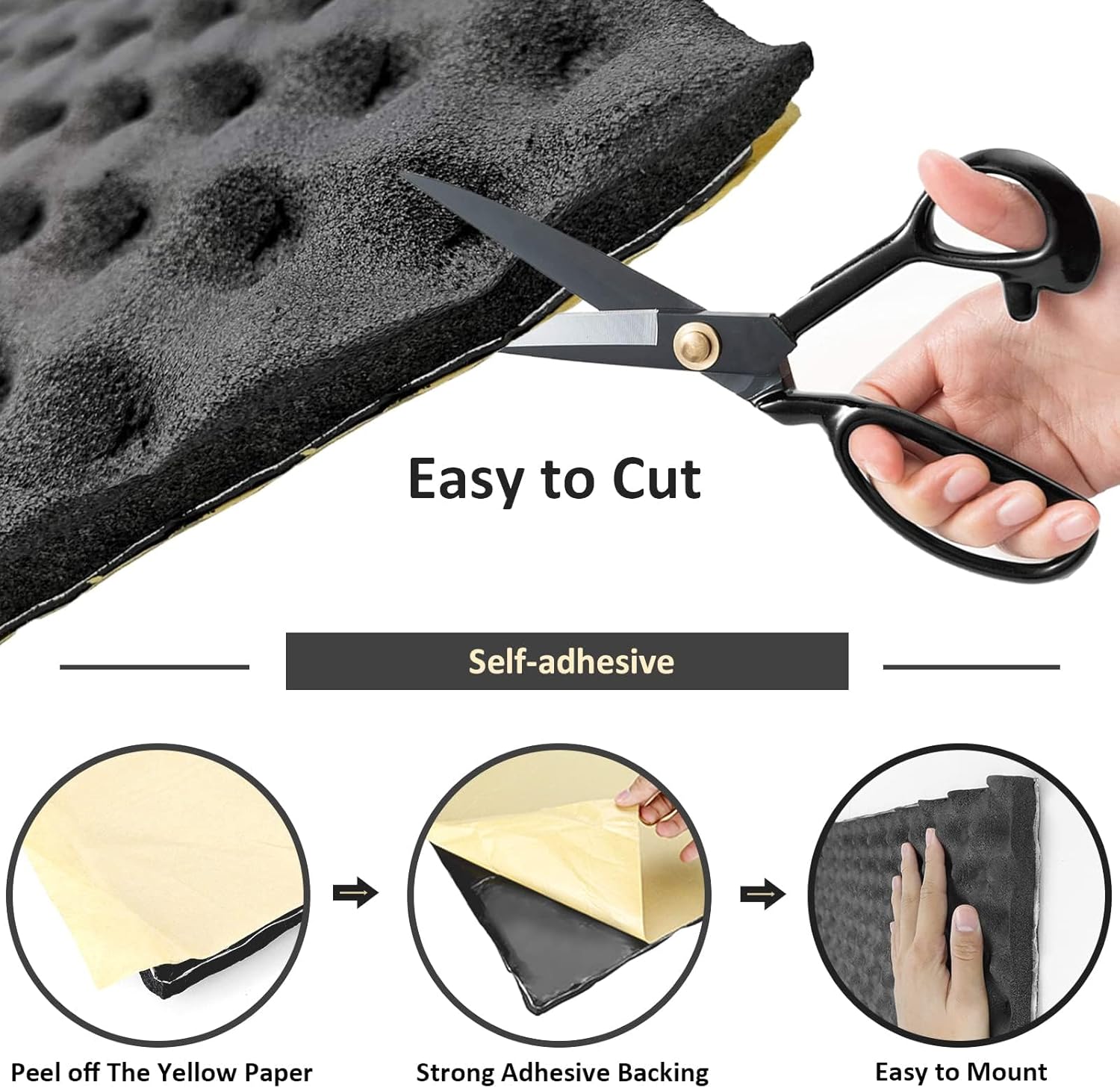 TroyStudio 3 in 1 Car Sound Deadener - 6pcs 16 X 12 X 0.7 Inches Self-Adhesive Butyl Closed Cell Foam Panel Heat Shield Automotive Noise Insulation Mat - Super Thick Sound Proofing Deadening Material