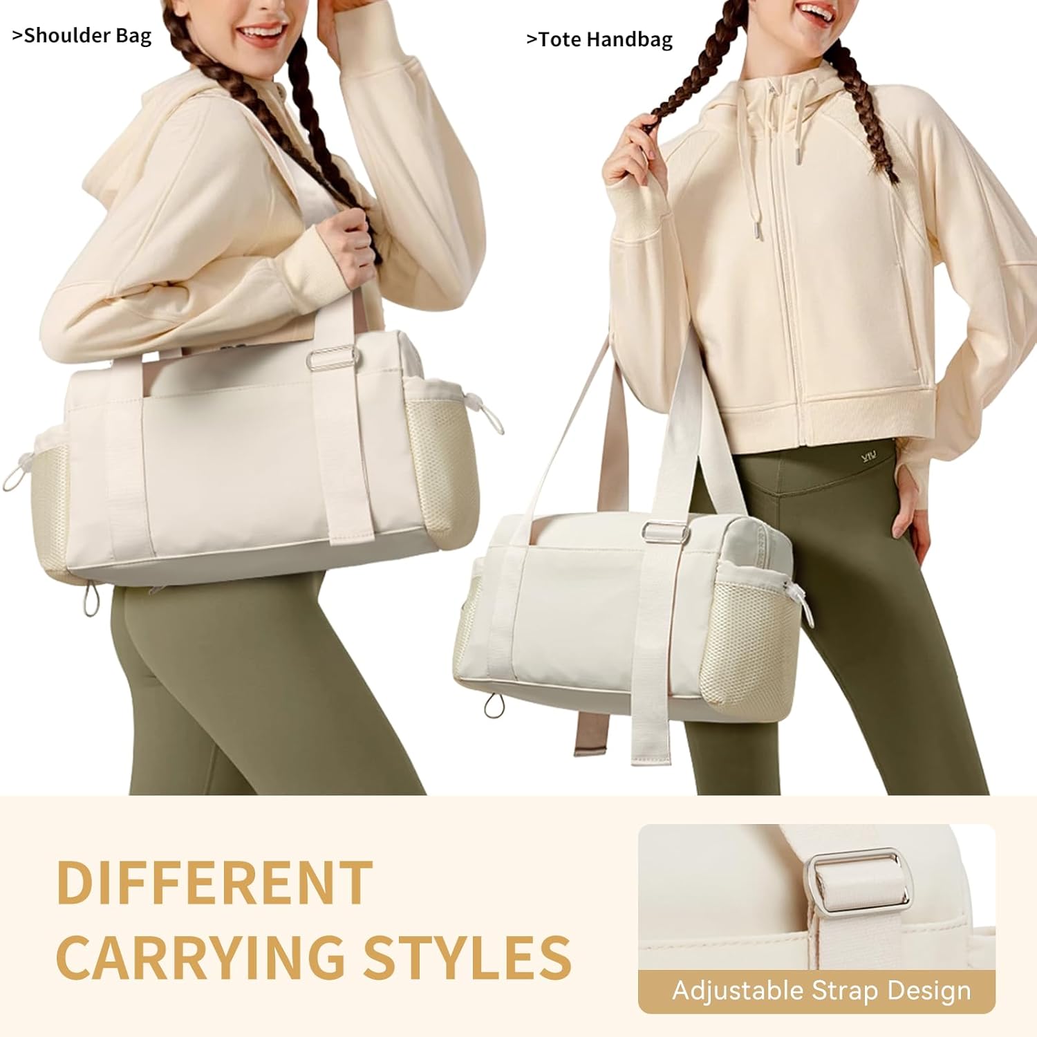 WLLWOO Small Gym Bag Wet Pocket Women Mini Tote Yoga Duffle Bag Lightweight Workout Bag for Dance Weekends Sports - Image 3