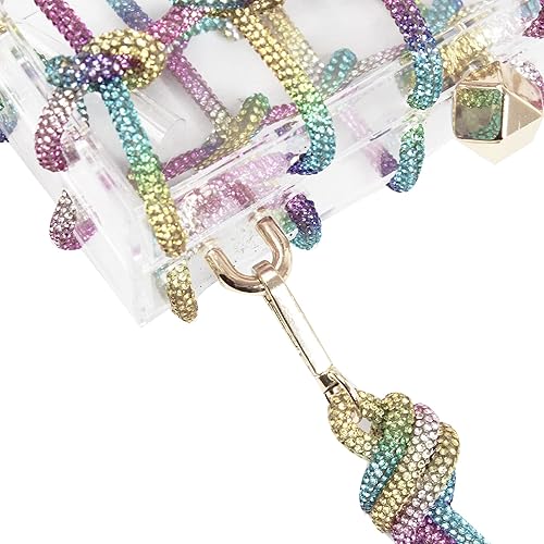 Miniatura 6 de Bolso de mano de diamante. Bolso de noche de diamantes de imitación. Bolso de acrílico de cuerpo duro. Regalo para ella. Bolso de cuerda brillante