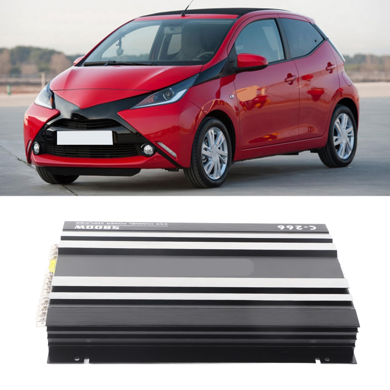 Amplificador de para automóvil de Alta Potencia 5800 W, 12 V, con Sonido estéreo Hi-Fi y Carcasa de aleación de Aluminio, Compatible con modificaciones de vehículo