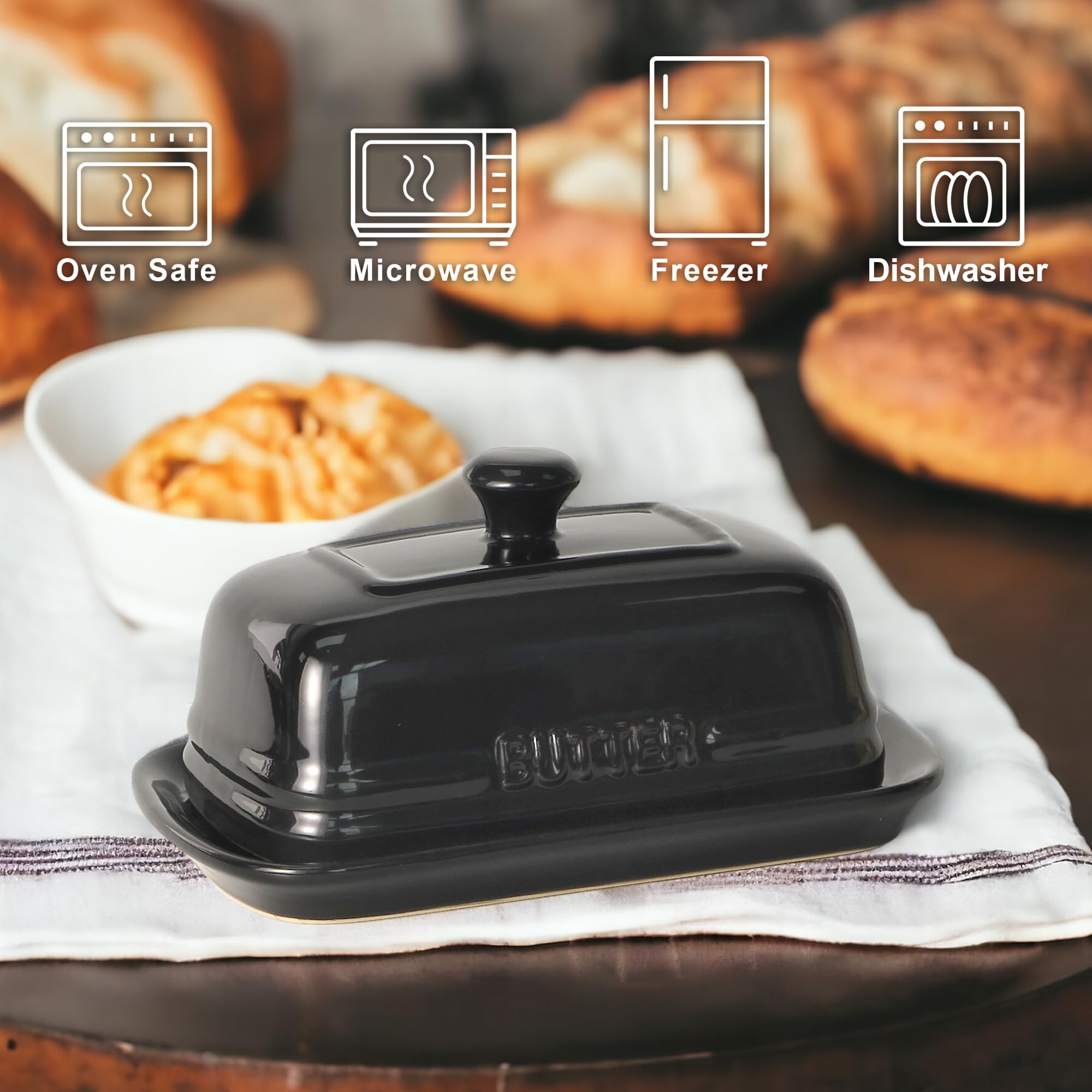 COTTAGE Beurrier Avec Couvercle Cloche En Grès TABLE PASSION