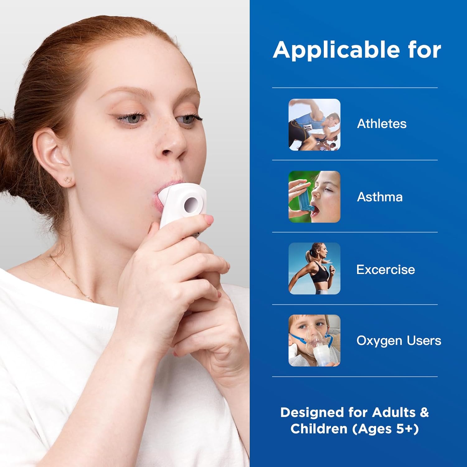 Sonmol Digital Peak Flow Meter Portable PEF Forced Expiratory Volume FEV1 Tester with Red Yellow Green Risk Indicator