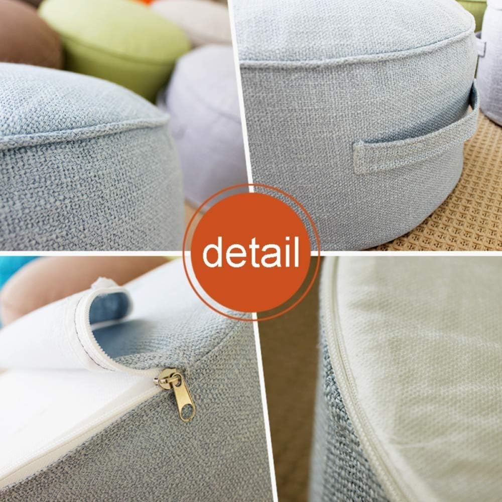 Footstool, Multi-Color Handle with Removable and Washable Fabric Stool Balcony Window Tatami Futon Footstool Stool Comfortable and Durable (Color : Orange)