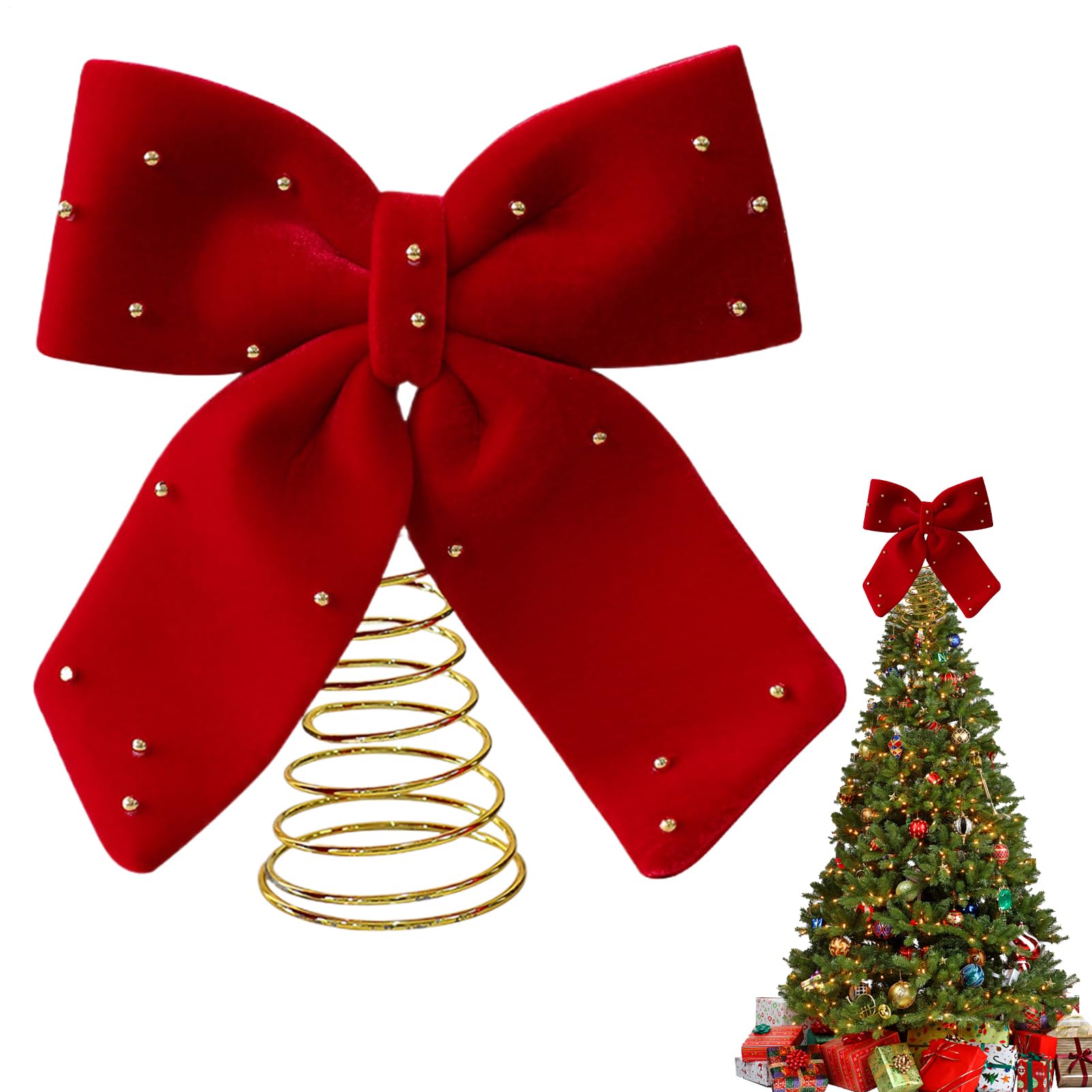 Remates para árboles de Navidad nostálgicos y lazos navideños para reunir a la familia