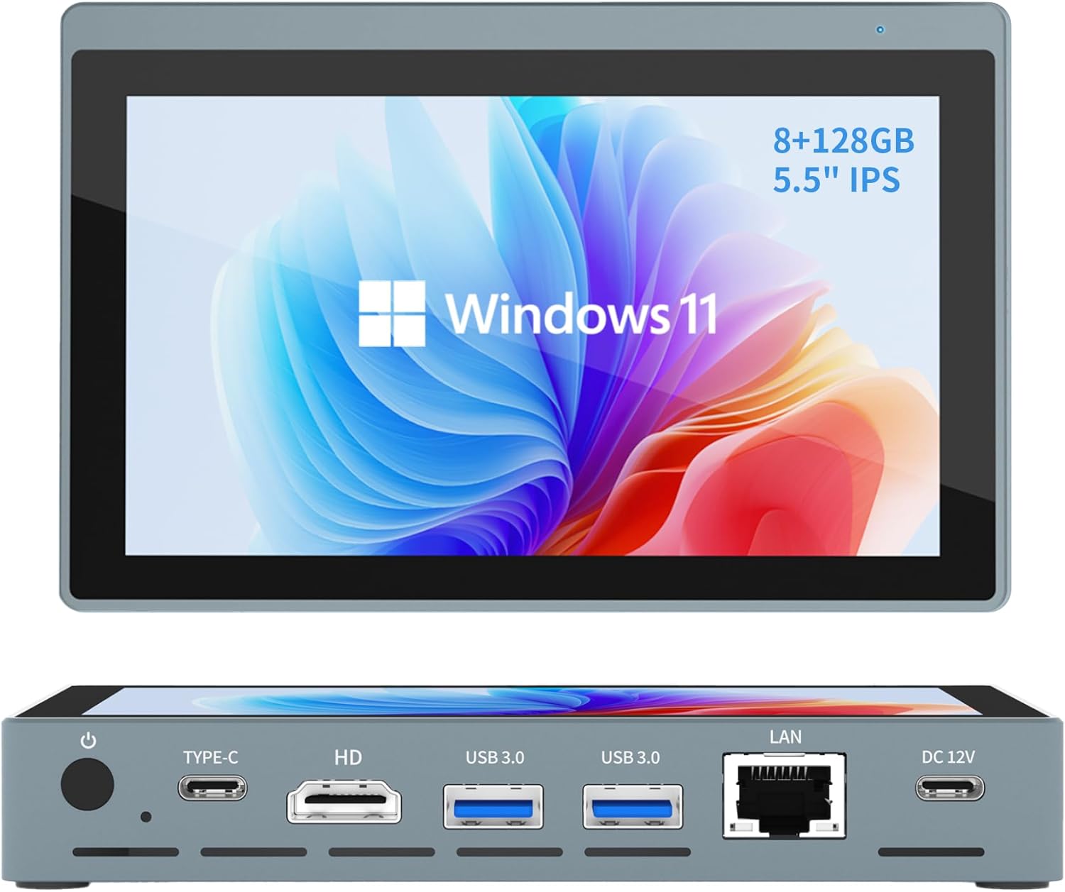 Mini PC with Celeron N5100, 8GB RAM 128GB SSD, Windows 11 Pro, Fanless, Triple 4K Monitor Support, 1080P Video, Dual-Band WiFi, Gigabit Ethernet for Digital Signage POS Office Home Business