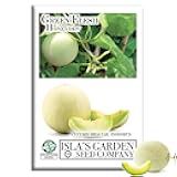 Green Flesh Honeydew Melon Seeds (Cucumis melo) – 50+ Non-GMO & Heirloom Seeds by Isla’s Garden Seeds, Sweet & Refreshing Summer Melon for Garden Beds, Containers, Warm-Season Growing & Fresh Eating