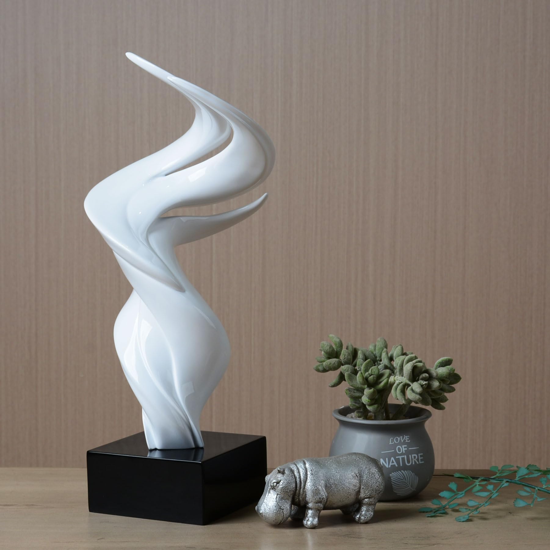HAUCOZE Modern Skulptur Dekor Moderne Kunst Geschenk Abstrakte Statue Figur Heim Dekoration für Wohnzimmer Schreibtisch Regal 41cm