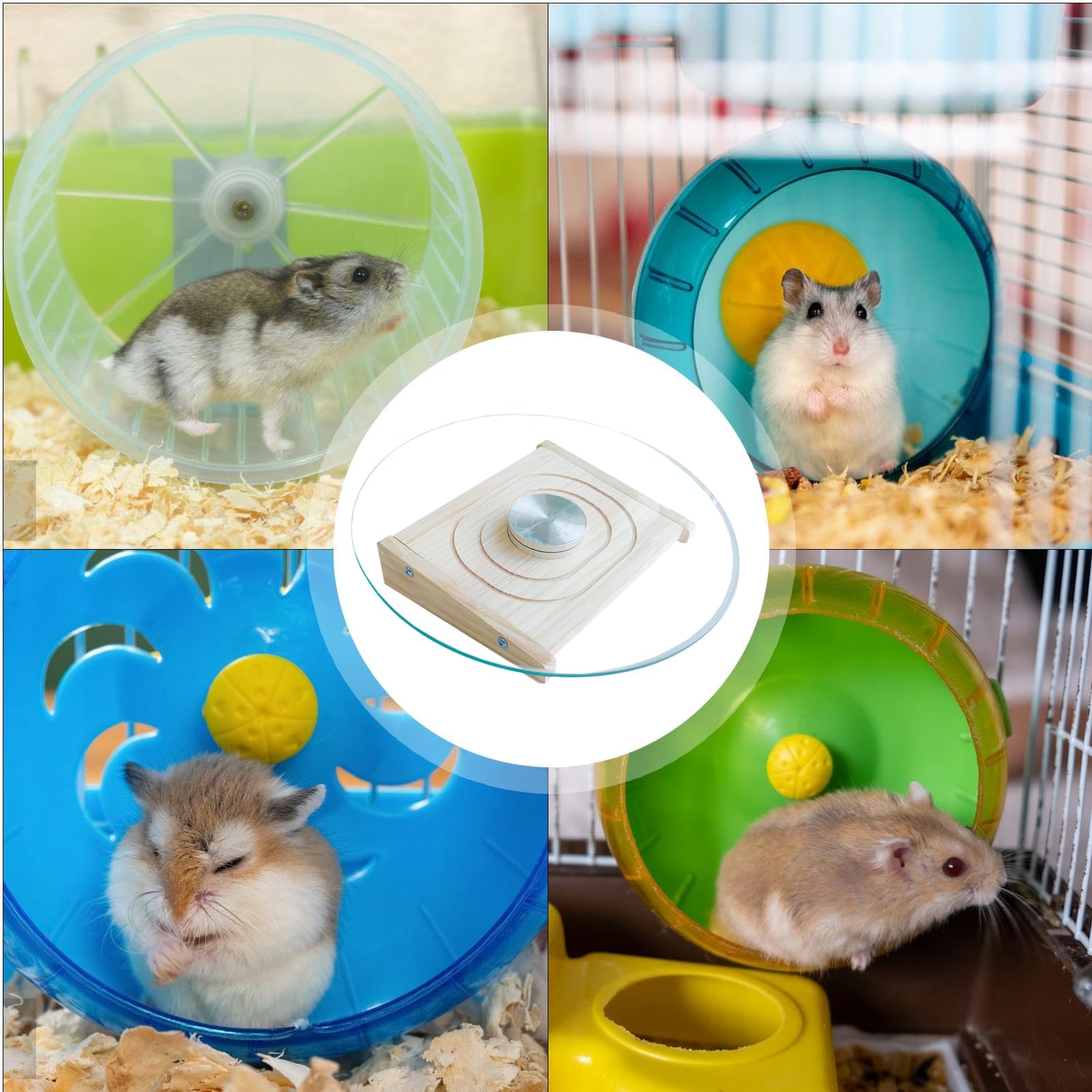Platillo para hámster – funcionamiento silencioso para animales pequeños | corredor de salud con rodamiento de metal | jaula de juguetes para casas y hábitats Spinner para jerbos, ratones