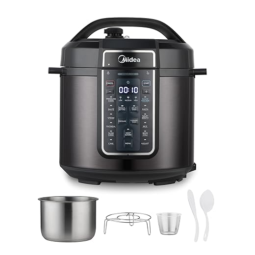 Midea 12-in-1 Electric Pressure Cooker, 6 Quarts, 12 Presets, Multi-Functional Programmable Slow Cooker, Rice Cooker, Steamer, Sauté Pan, Yogurt Maker, and More, Stainless Steel
