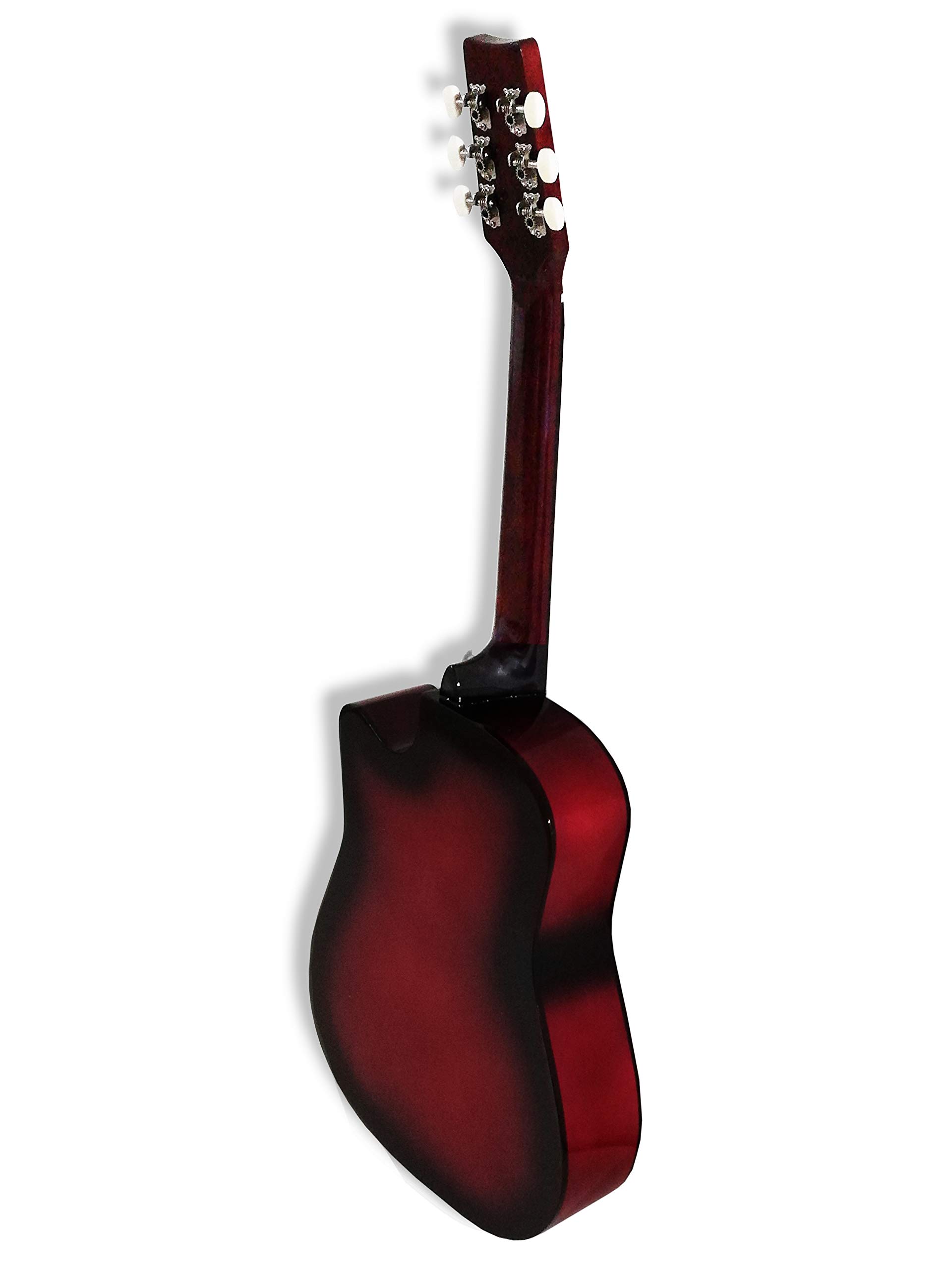 Chitarra classica acustica finitura naturale in legno, tradizionale 4/4 misura 96cm con corde in acciaio (Legno)