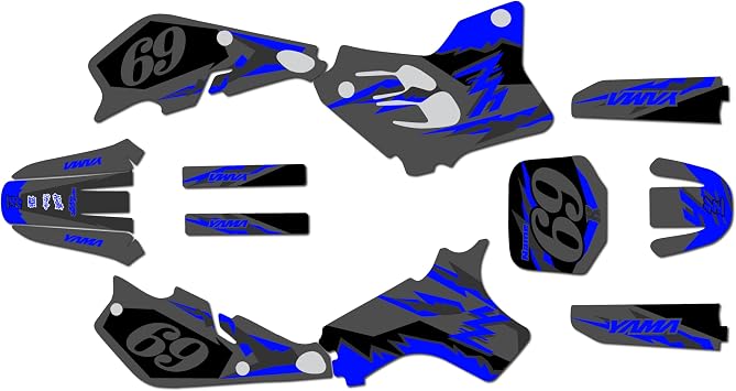 Graphics Kit for Yamaha YZ 80 1993-2001 VINTAGE Series Blue-shift 09 Mil - Dirt bike Custom Racing Graphics Decals Stickers Kit, no-plastics