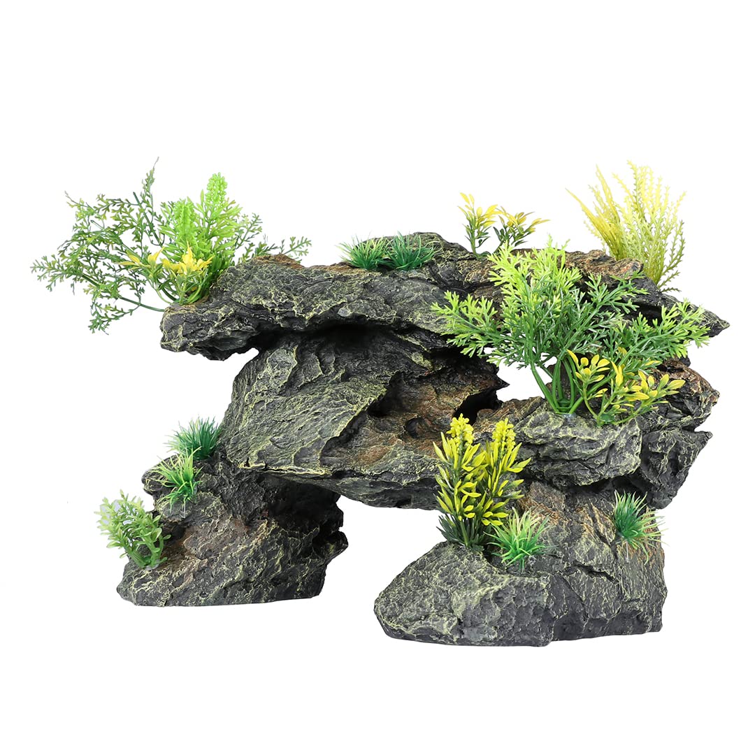Dekoration für Aquarium, Combofellas L - 28,5 x 20,5 x 27,5 cm, in Polyesterharz, Nicht -toxisch und neutral, für Aquarium frisch und gesalzenes Wasser, realistisch geeignet, realistisch