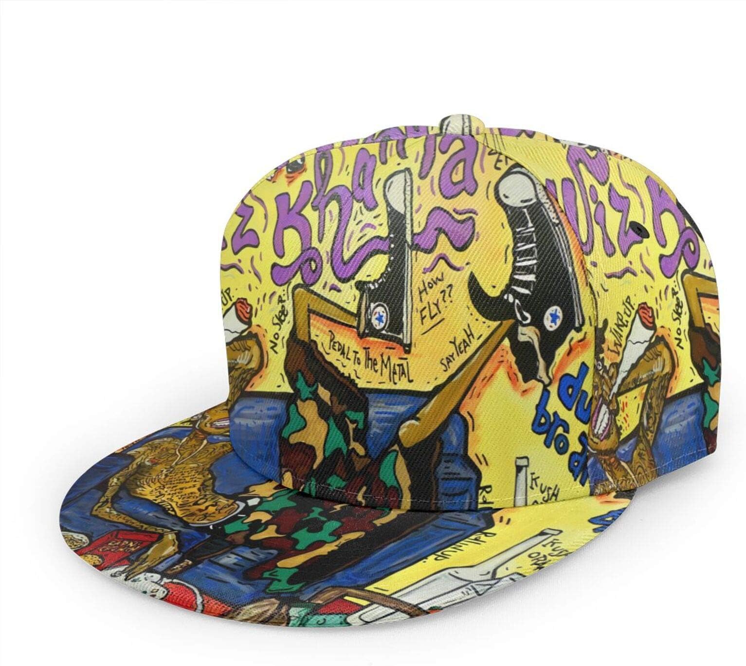 Wi-z KHA-LIFA Hat Flat-Brimmed Hat Snapback Baseball Cap Adjust Baseball Cap Hip Hop Baseball Hat Unisex Hat Black, One Size