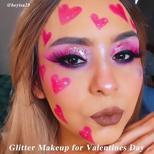 Miniatura 2 de MEICOLY Barra de purpurina rosa para el cuerpo, purpurina rosa brillante para el rostro y el cabello, accesorios rosa para la semana del espíritu,